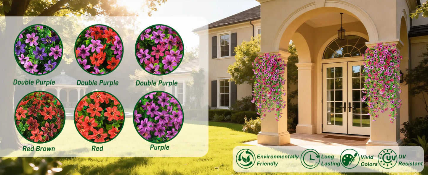 UV-Resistant Cascading Daisy & Eucalyptus Artificial Flowers for Outdoor Use