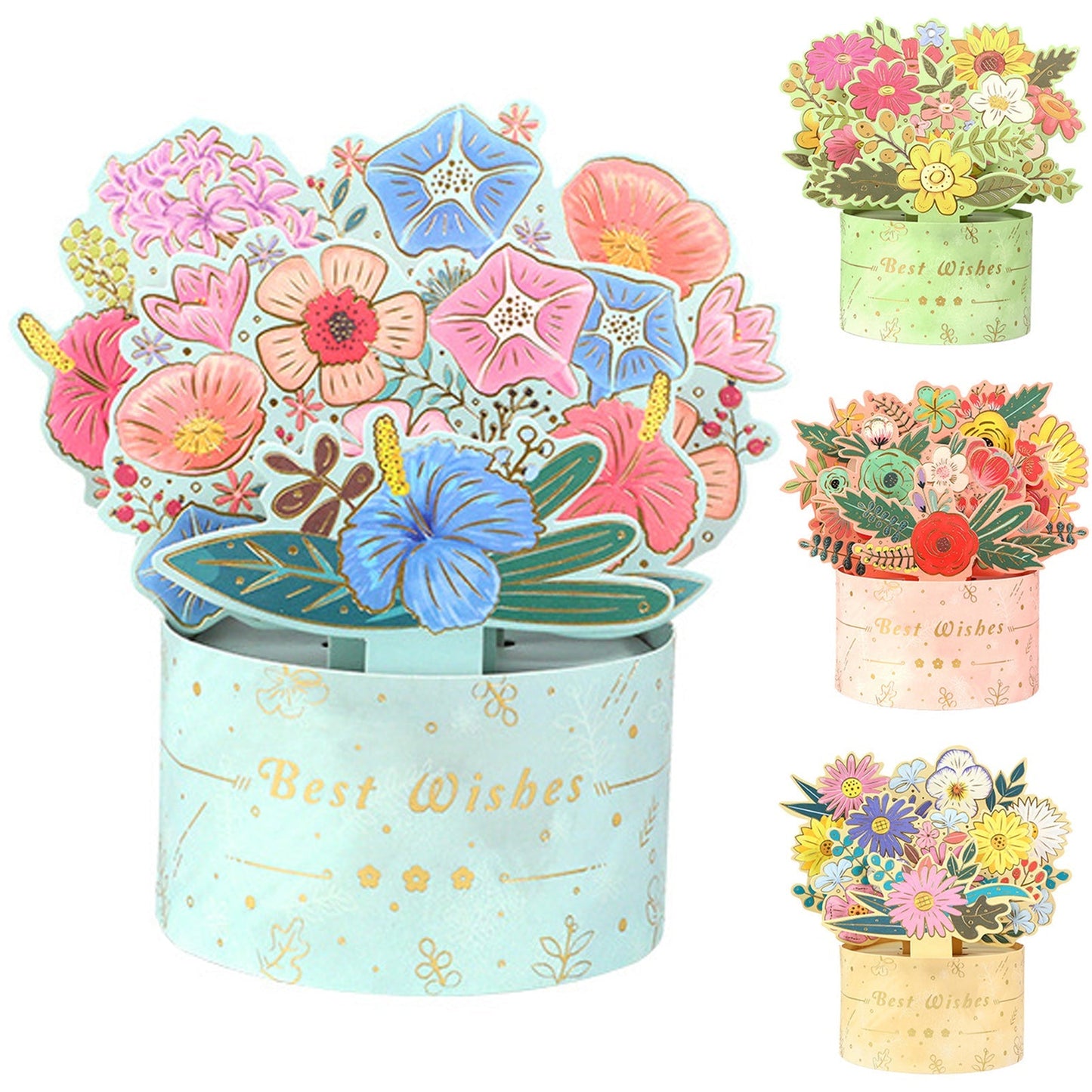 3D Bouquet Greeting Card-Teacher's Day Gift(with Envelope)