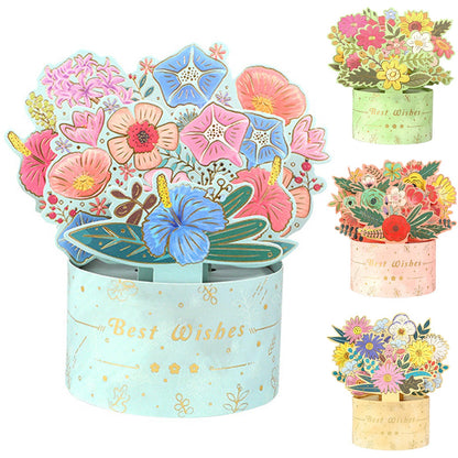 3D Bouquet Greeting Card-Teacher's Day Gift(with Envelope)