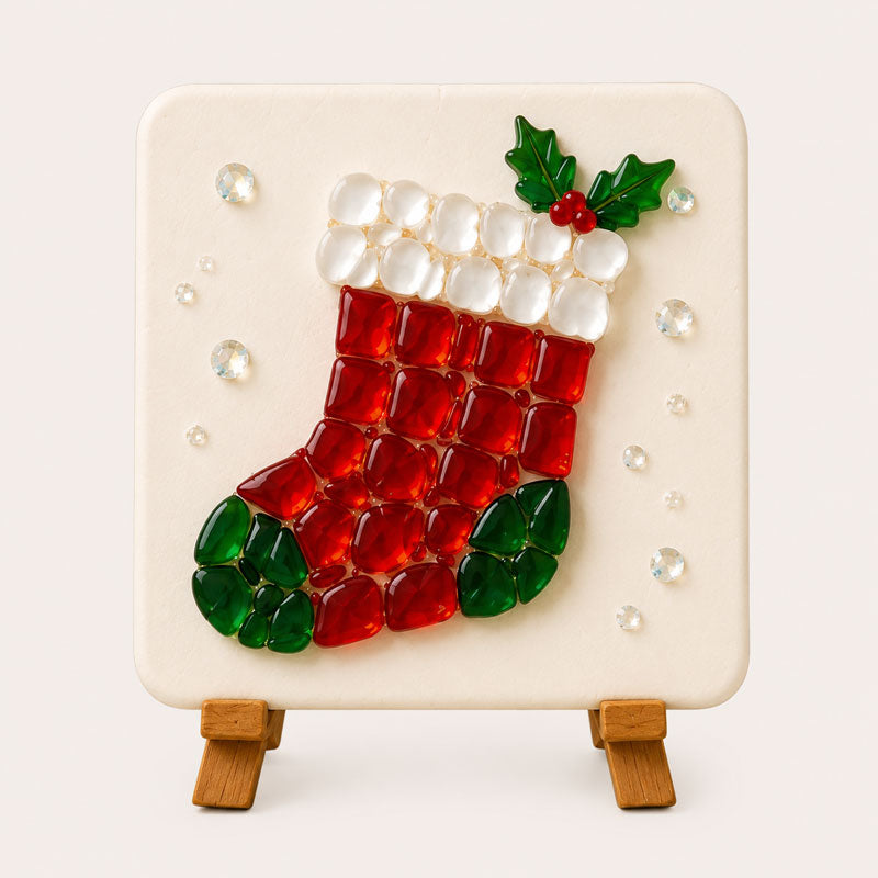 Christmas Sea Glass Mosaic DIY Art Kit 6 Festive Patterns