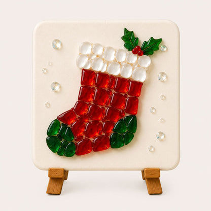 Christmas Sea Glass Mosaic DIY Art Kit 6 Festive Patterns
