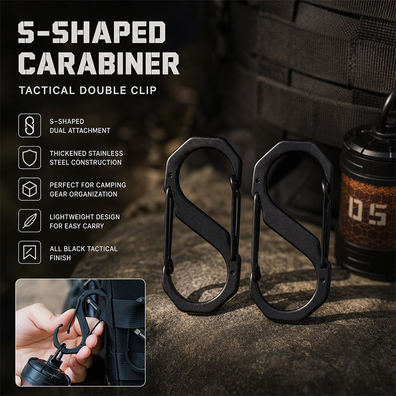 S-Type Tactical Outdoor Carabiner for Camping and Multi-functional Use