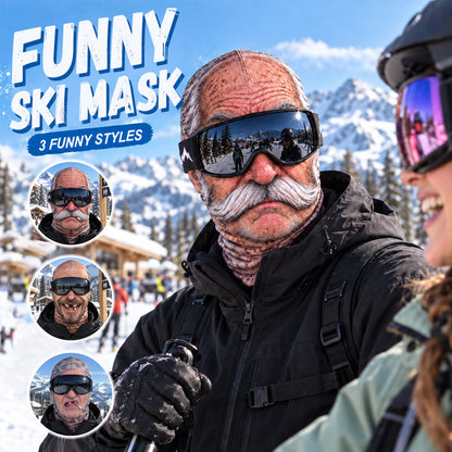 😂 Morsom realistisk ansiktsmaske – perfekt for ski, sykling og vintermoro