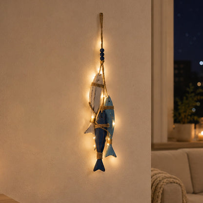 Mediterranean Decorative Starfish & Fish Hanging Ornaments for Home, Cafe & Restaurant - Ocean Style Crafts
