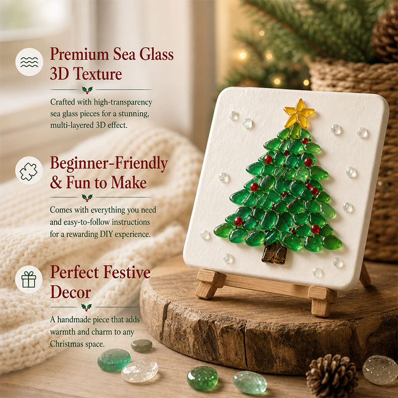 Christmas Sea Glass Mosaic DIY Art Kit 6 Festive Patterns