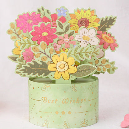 3D Bouquet Greeting Card-Teacher's Day Gift(with Envelope)