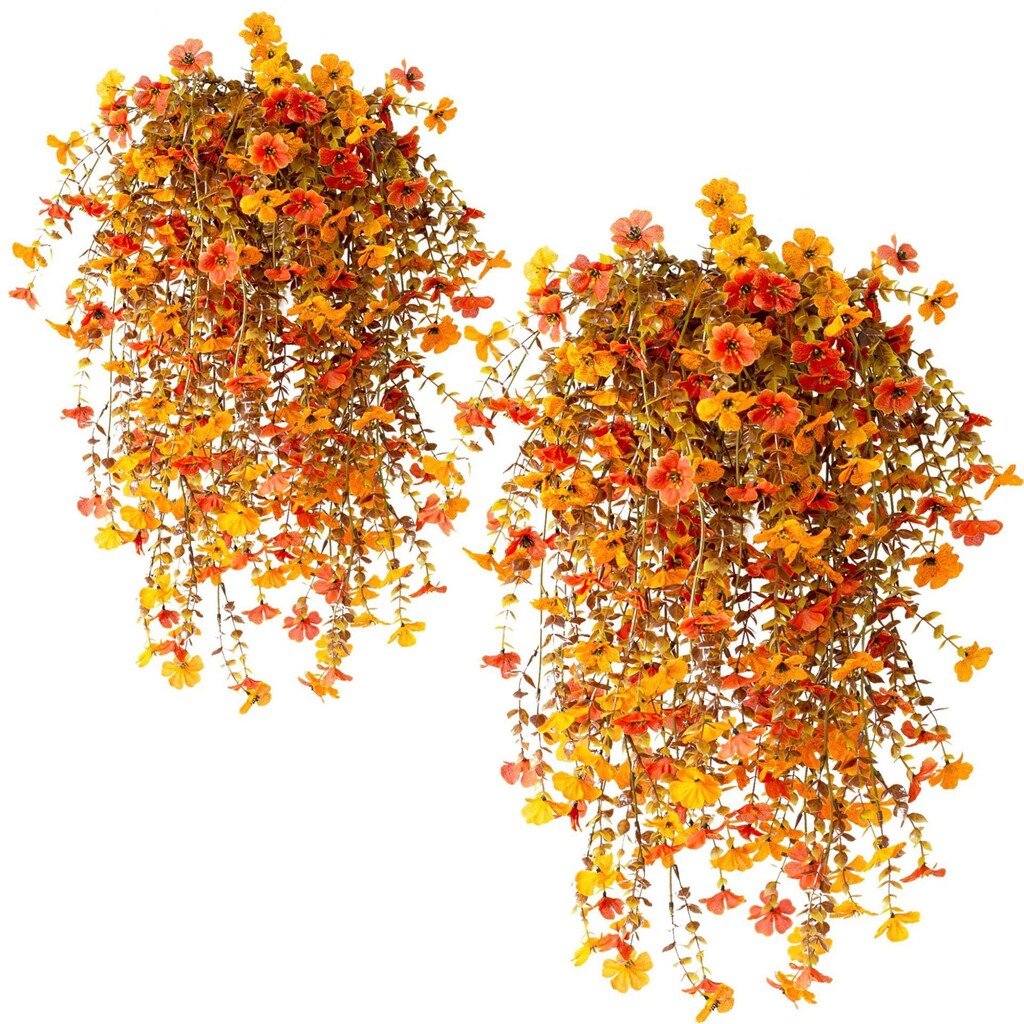 UV-Resistant Cascading Daisy & Eucalyptus Artificial Flowers for Outdoor Use