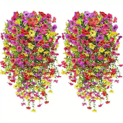 UV-Resistant Cascading Daisy & Eucalyptus Artificial Flowers for Outdoor Use