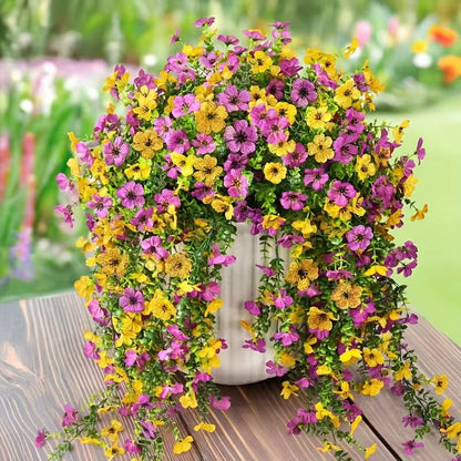 UV-Resistant Cascading Daisy & Eucalyptus Artificial Flowers for Outdoor Use