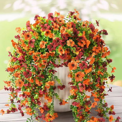 UV-Resistant Cascading Daisy & Eucalyptus Artificial Flowers for Outdoor Use