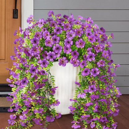 UV-Resistant Cascading Daisy & Eucalyptus Artificial Flowers for Outdoor Use