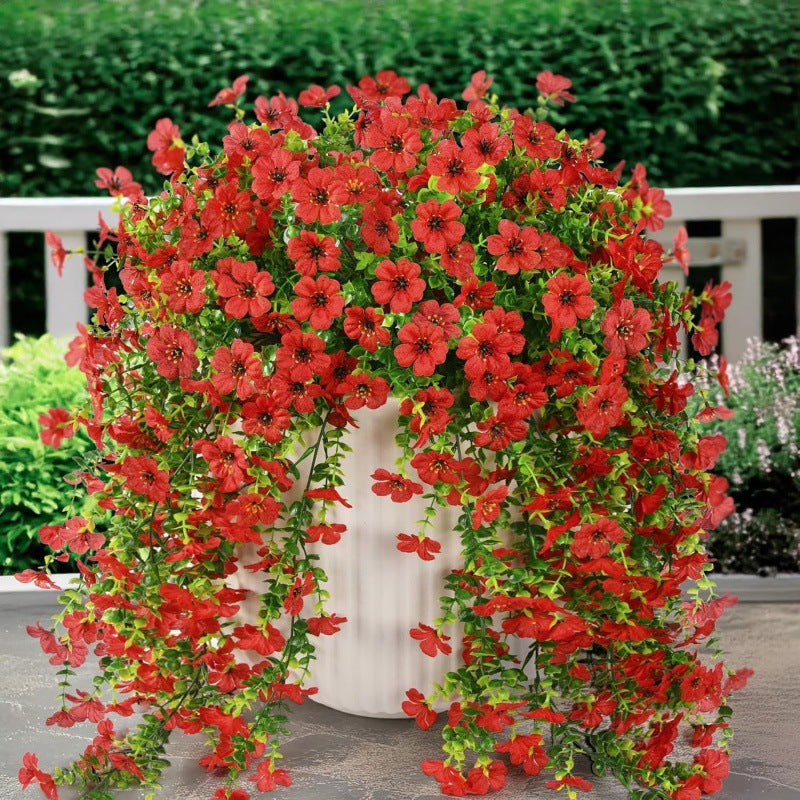 UV-Resistant Cascading Daisy & Eucalyptus Artificial Flowers for Outdoor Use
