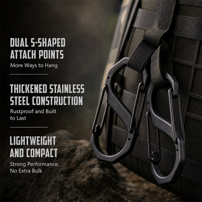 S-Type Tactical Outdoor Carabiner for Camping and Multi-functional Use