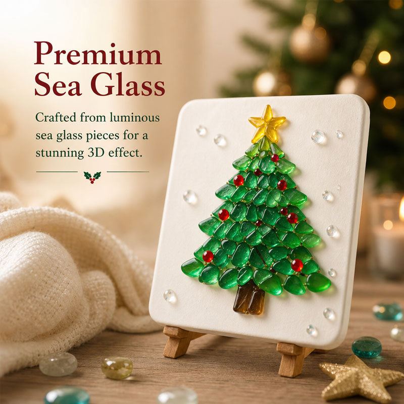 Christmas Sea Glass Mosaic DIY Art Kit 6 Festive Patterns