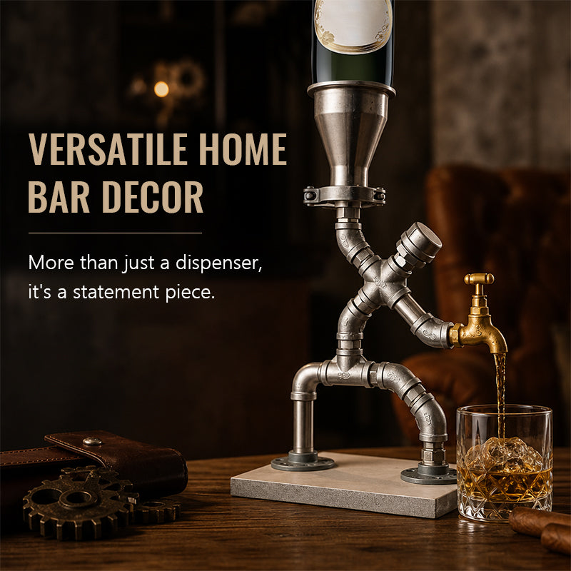 Industrial Pipe Gravity Drink Dispenser | Home Bar Conversation Piece