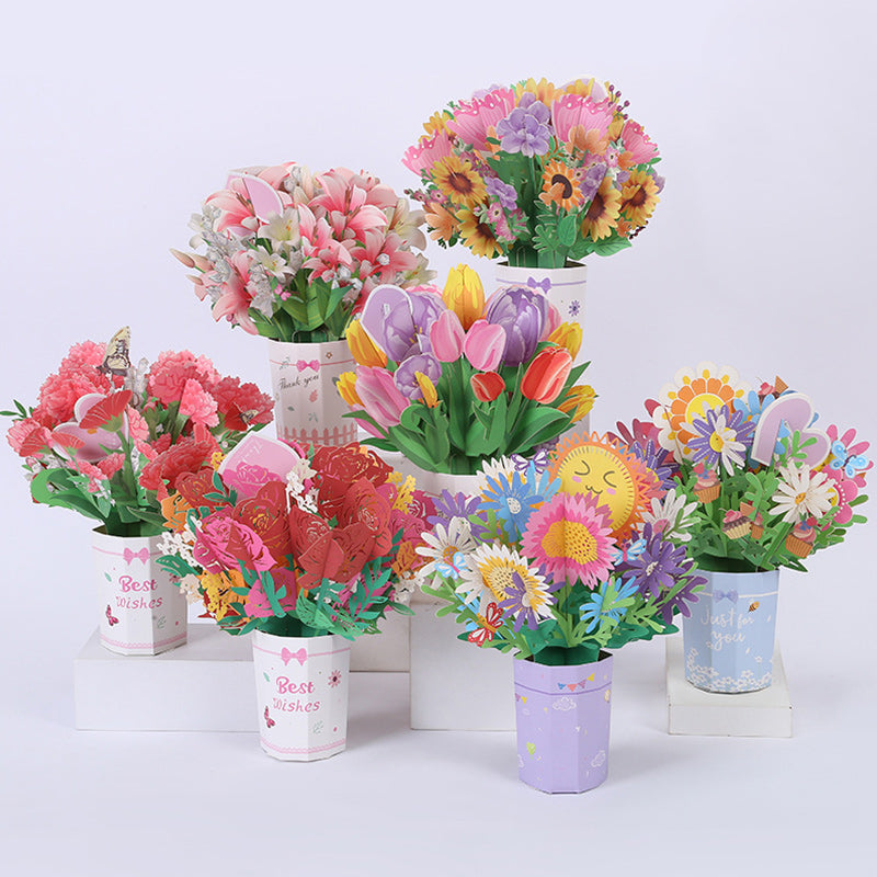 3D Bouquet, Popup Greeting Card