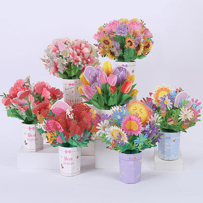3D Bouquet, Popup Greeting Card
