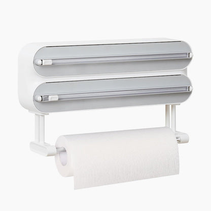 Food-Grade Cling Film Cutter with 50cm Magnetic Fridge Attachment & Paper Towel Holder