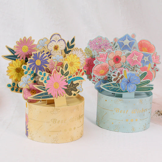 3D Bouquet Greeting Card-Teacher's Day Gift(with Envelope)