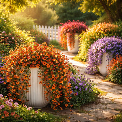 UV-Resistant Cascading Daisy & Eucalyptus Artificial Flowers for Outdoor Use