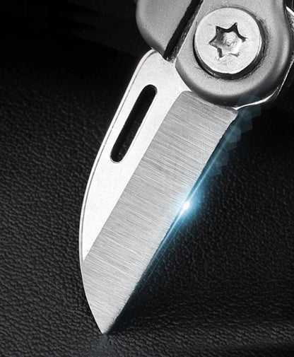 Mini EDC folding knife in bone shape with titanium alloy handle